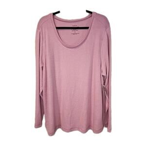 Torrid Womens Plus Super Soft Knits Long Sleeve Tee ROSE PINK 3 (22/24)